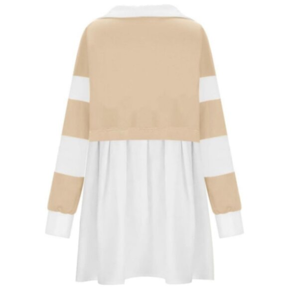 **Saukole** Oversized Casual Sweatshirt Patchwork Dress Small NWT - Picture 4 of 6